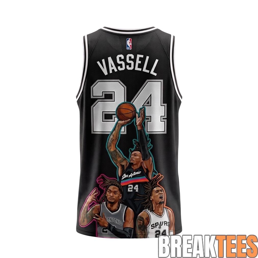 Devin Vassell San Antonio Spurs Number 24 Basketball Jersey Devin Vassell San Antonio Spurs Number 24 Basketball Jersey