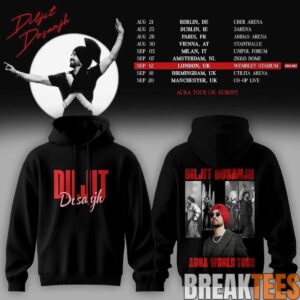 Diljit Dosanjh Aura World Tour ’26 – Europe & UK Edition Hoodie 3