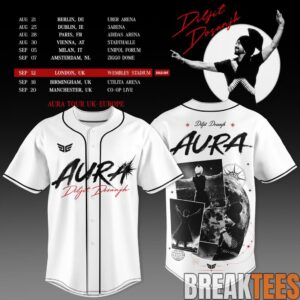 Diljit Dosanjh's Aura World Tour 2026 Edition Baseball Jersey 1