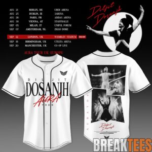 Diljit Dosanjh's Aura World Tour 2026 Edition Baseball Jersey 2