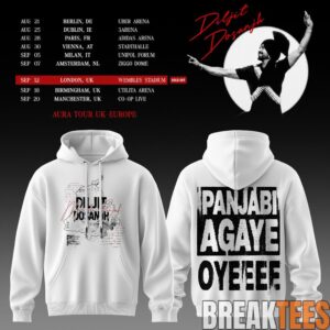 Diljit Dosanjh’s Aura World Tour 2026 White Edition Hoodie