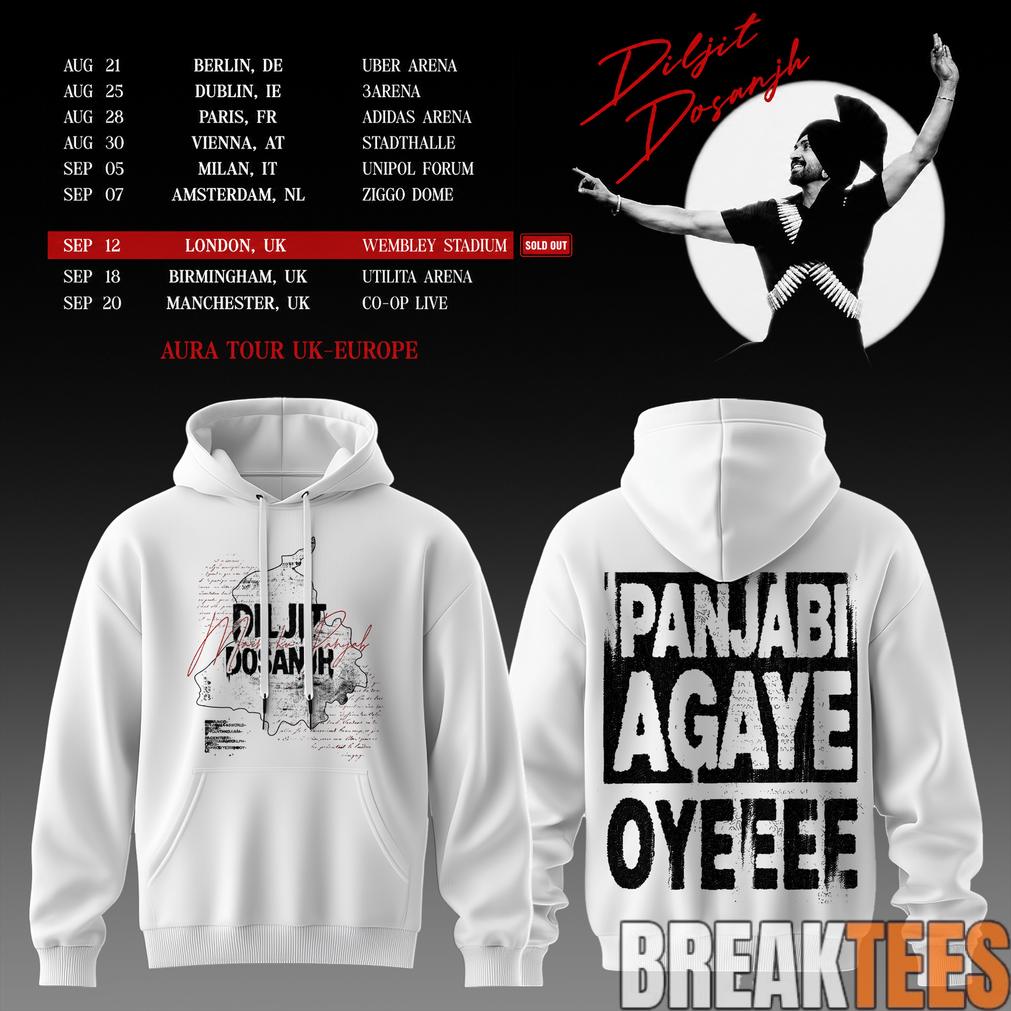 Diljit Dosanjh’s Aura World Tour 2026 White Edition Hoodie Diljit Dosanjh’s Aura World Tour 2026 White Edition Hoodie