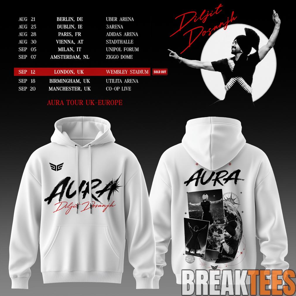 Diljit Dosanjh’s Aura World Tour 2026 White Edition Hoodie Diljit Dosanjh’s Aura World Tour 2026 White Edition Hoodie