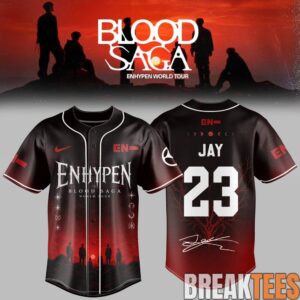 ENHYPEN World Tour 'BLOOD SAGA' 2026-2027 Exclusive Baseball Jersey – Crimson Dusk 1