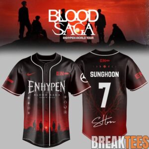 ENHYPEN World Tour 'BLOOD SAGA' 2026-2027 Exclusive Baseball Jersey – Crimson Dusk 2
