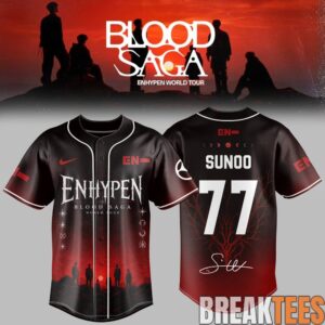 ENHYPEN World Tour 'BLOOD SAGA' 2026-2027 Exclusive Baseball Jersey – Crimson Dusk 3