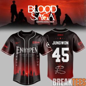 ENHYPEN World Tour 'BLOOD SAGA' 2026-2027 Exclusive Baseball Jersey – Crimson Dusk 7