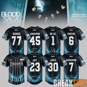 ENHYPEN World Tour 'BLOOD SAGA' 2026-2027 Exclusive Baseball Jersey – Midnight Eclipse