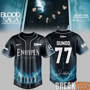 ENHYPEN World Tour 'BLOOD SAGA' 2026-2027 Exclusive Baseball Jersey – Midnight Eclipse 2