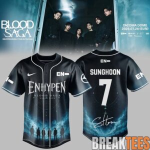 ENHYPEN World Tour 'BLOOD SAGA' 2026-2027 Exclusive Baseball Jersey – Midnight Eclipse 5