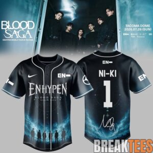 ENHYPEN World Tour 'BLOOD SAGA' 2026-2027 Exclusive Baseball Jersey – Midnight Eclipse 7