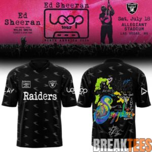 Ed Sheeran The Loop Tour 2026 in Allegiant Stadium x Las Vegas Raiders Signature Football Jersey