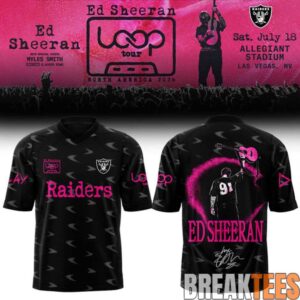 Ed Sheeran The Loop Tour 2026 in Allegiant Stadium x Las Vegas Raiders Signature Football Jersey 1