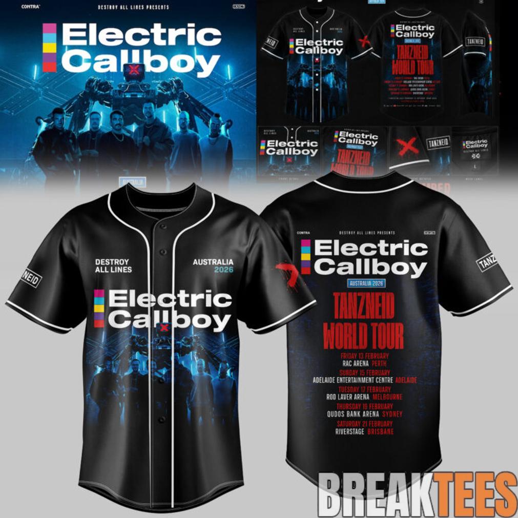 Electric Callboy – TANZNEID World Tour – Australia 2026 Classic Baseball Jersey Electric Callboy – TANZNEID World Tour – Australia 2026 Classic Baseball Jersey