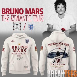 England Football x Bruno Mars The Romantic Tour 2026 Limited Hoodie 1