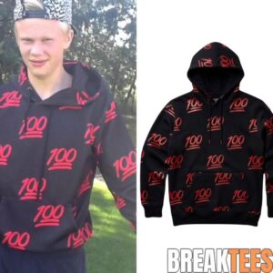 Erling Haaland No. 100 All-Over Print Graphic Hoodie