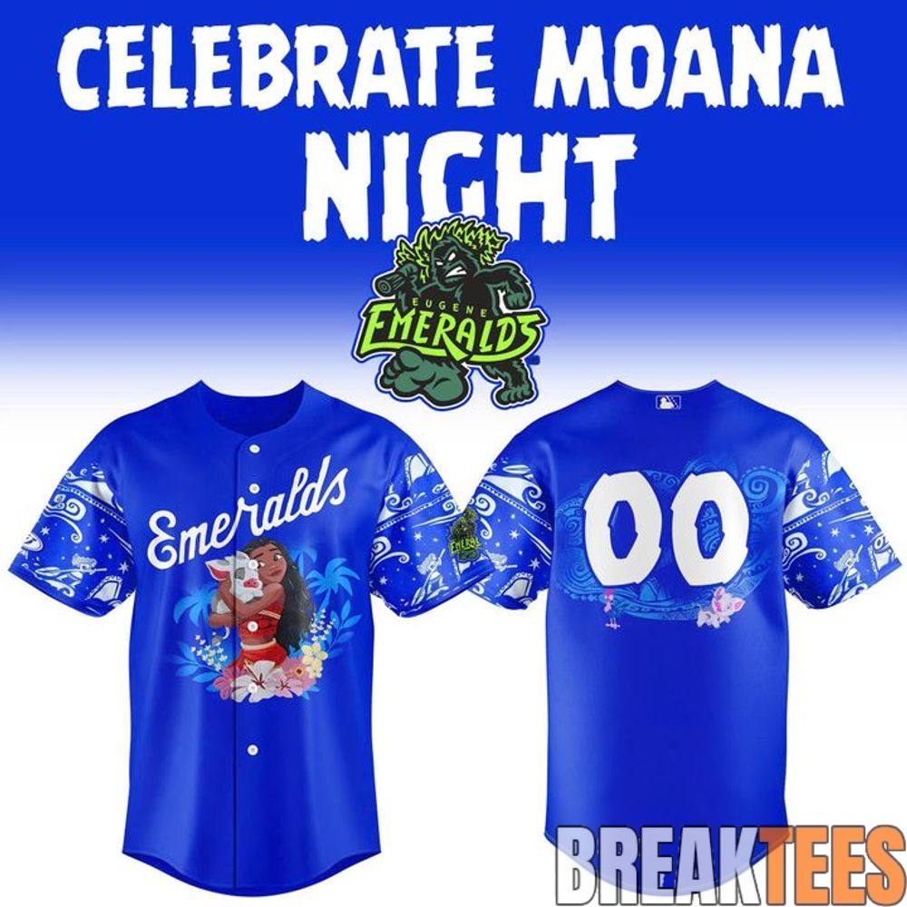 Eugene Emeralds x Moana Night 2026 Royal Blue Baseball Jersey Eugene Emeralds x Moana Night 2026 Royal Blue Baseball Jersey
