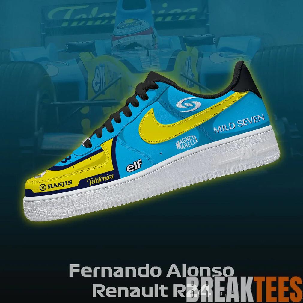 Fernando Alonso Renault R24 Racing 2026 Design Special AF1 Shoes Fernando Alonso Renault R24 Racing 2026 Design Special AF1 Shoes