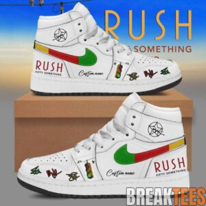 RUSH Fifty Something Tour 2026 Custom Air Jordan 1 Sneakers – White Star Edition