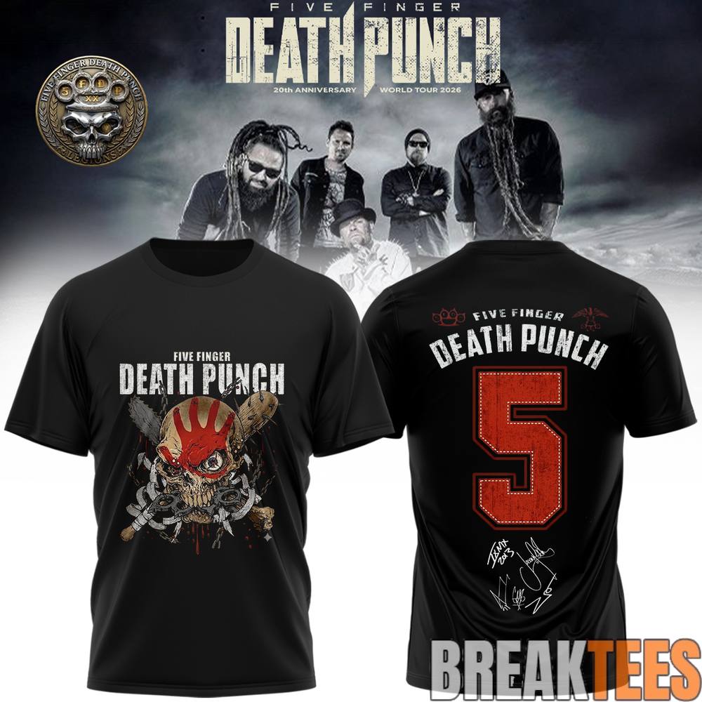 Five Finger Death Punch “Hits Me Tour” 2026 T-Shirt Five Finger Death Punch “Hits Me Tour” 2026 T-Shirt