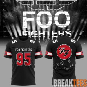 Foo Fighters feature a sporty design that evokes memories of the band Shirt
