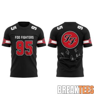 Foo Fighters feature a sporty design that evokes memories of the band Shirt 1