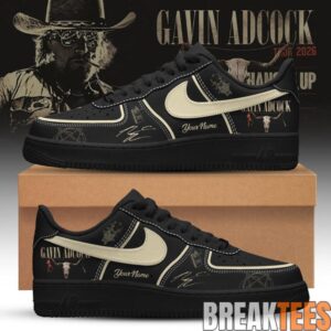 Gavin Adcock Steer Skull distressed Fleece AF1 Shoes