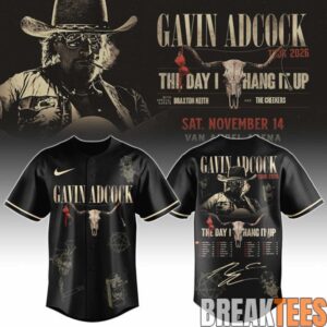 Gavin Adcock Steer Skull distressed Fleece Baseball Jersey