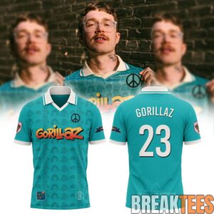 Gorillaz The Mountain Tour 2026 Blue Polo Jersey