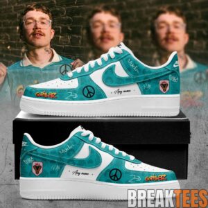 Gorillaz The Mountain Tour 2026 Blue Signature Custom AF1 Shoes