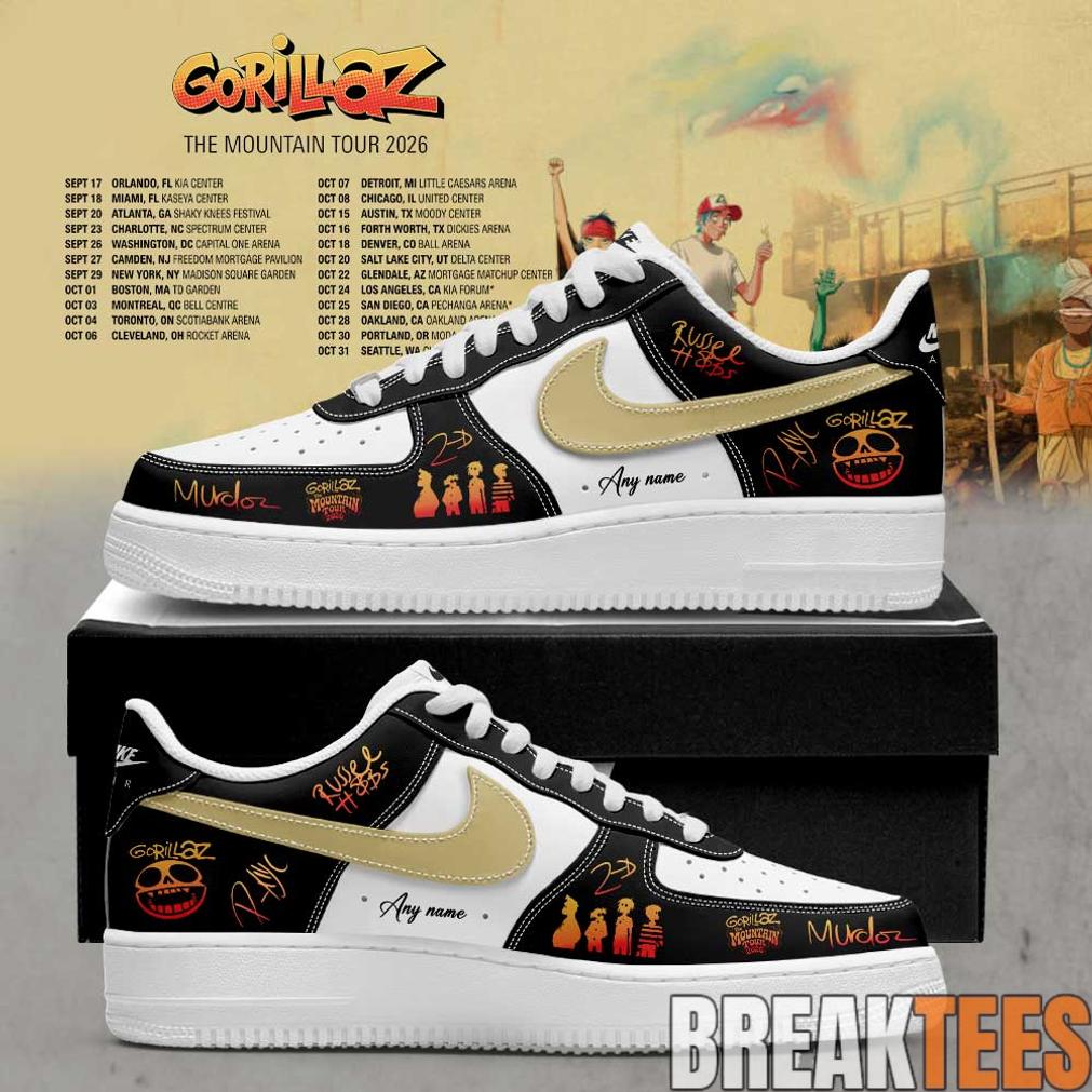 Gorillaz The Mountain Tour 2026 Signature Custom AF1 Shoes Gorillaz The Mountain Tour 2026 Signature Custom AF1 Shoes