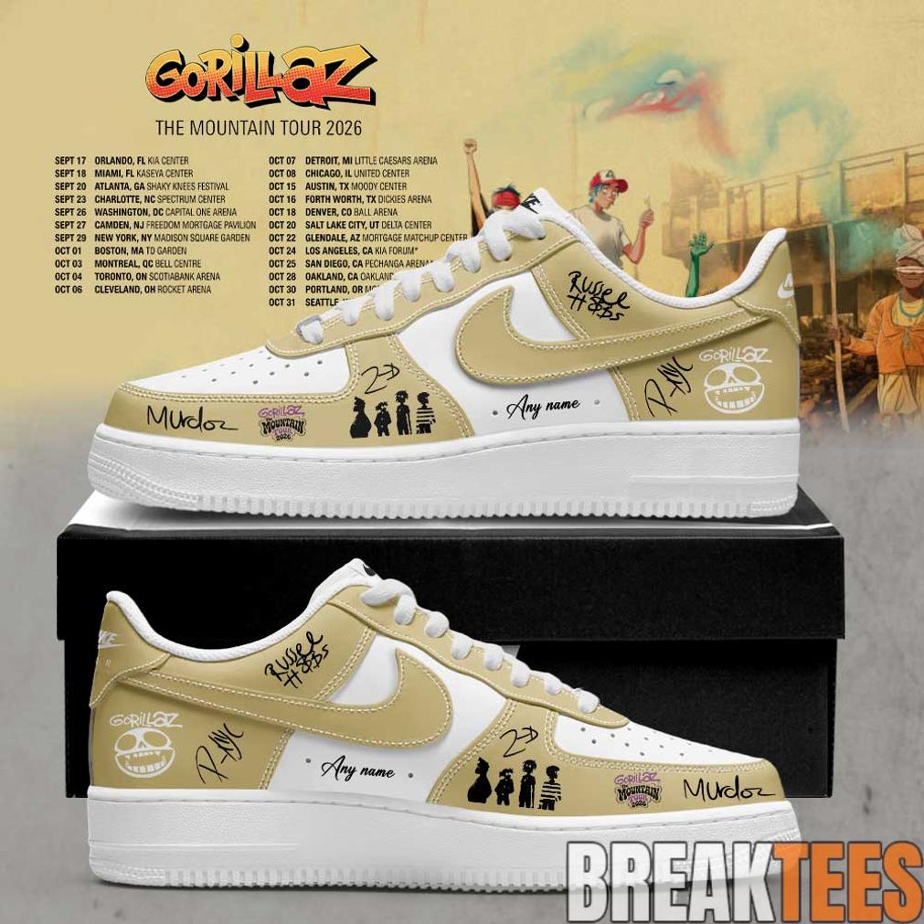 Gorillaz The Mountain Tour 2026 Signature Custom AF1 Shoes Gorillaz The Mountain Tour 2026 Signature Custom AF1 Shoes