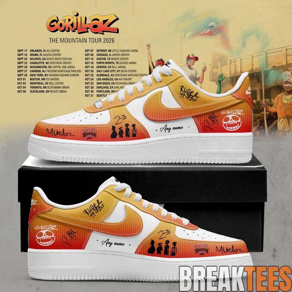 Gorillaz The Mountain Tour 2026 Signature Custom AF1 Shoes Gorillaz The Mountain Tour 2026 Signature Custom AF1 Shoes