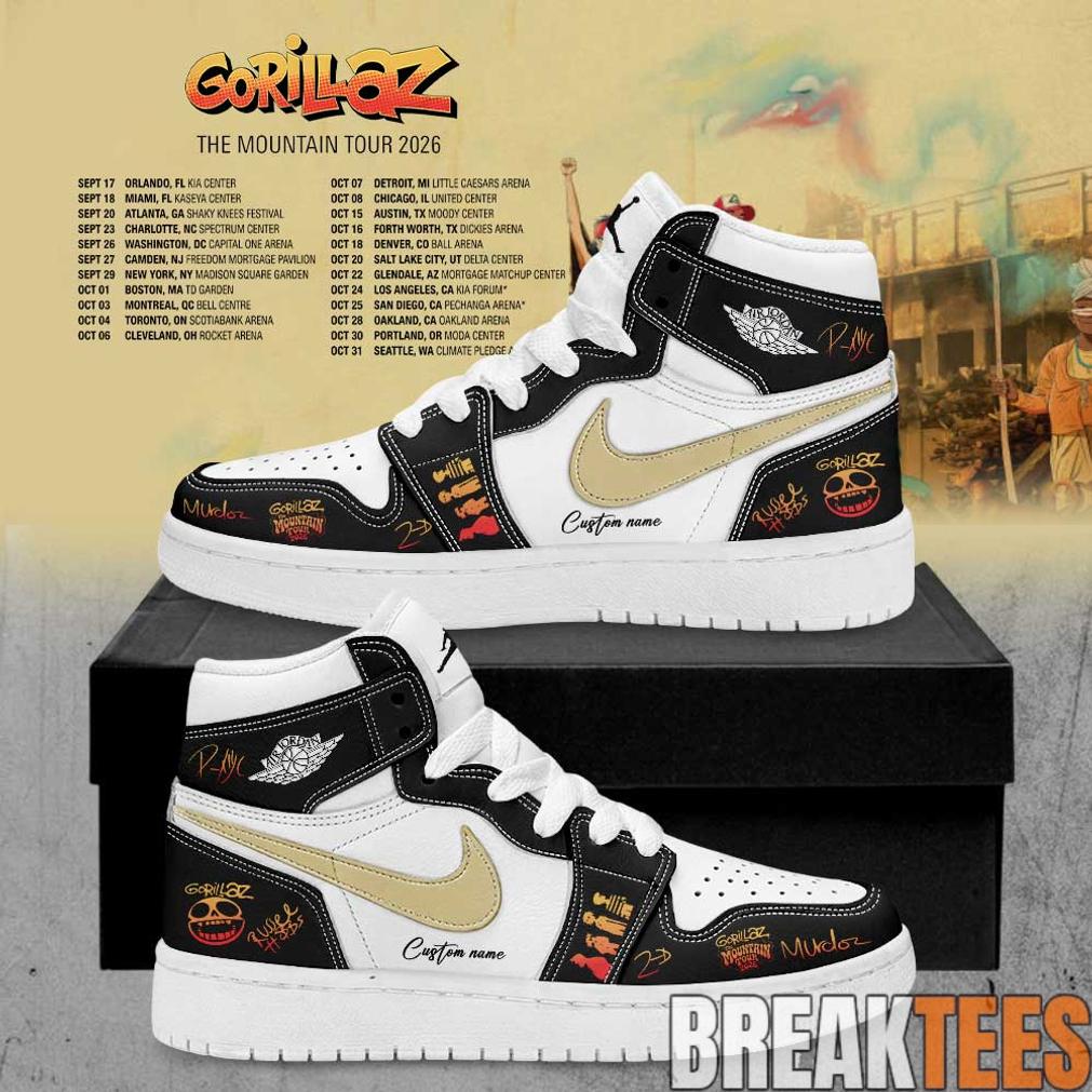 Gorillaz The Mountain Tour 2026 Signature Custom AJ1 Shoes Gorillaz The Mountain Tour 2026 Signature Custom AJ1 Shoes
