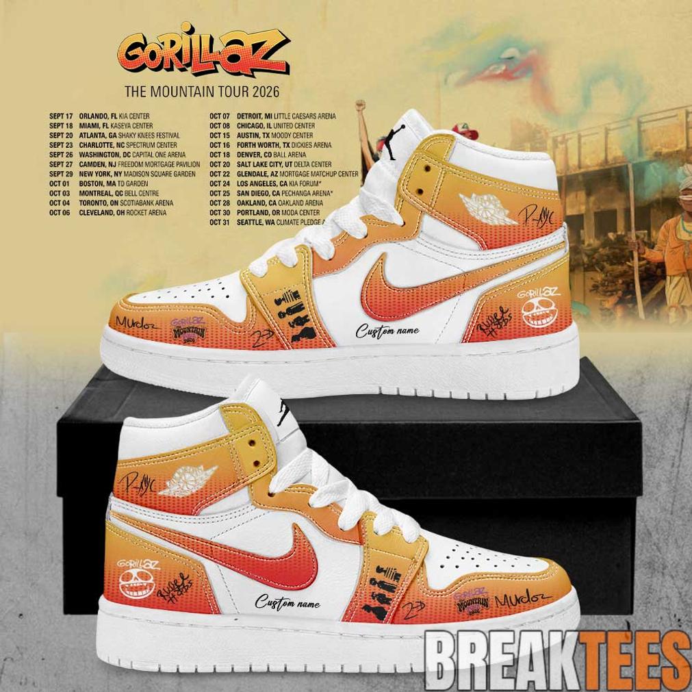 Gorillaz The Mountain Tour 2026 Signature Custom AJ1 Shoes Gorillaz The Mountain Tour 2026 Signature Custom AJ1 Shoes