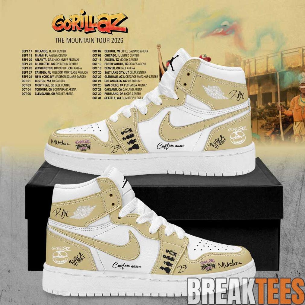 Gorillaz The Mountain Tour 2026 Signature Custom AJ1 Shoes Gorillaz The Mountain Tour 2026 Signature Custom AJ1 Shoes
