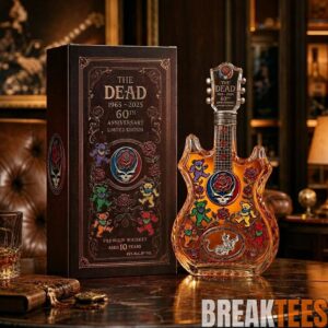 Grateful Dead 60th Anniversary Guitarshaped Whiskey Bottle