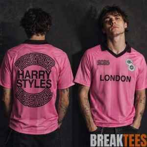 Harry Styles London UK 2026 At Wembley Stadium Pink Polo Football Jersey