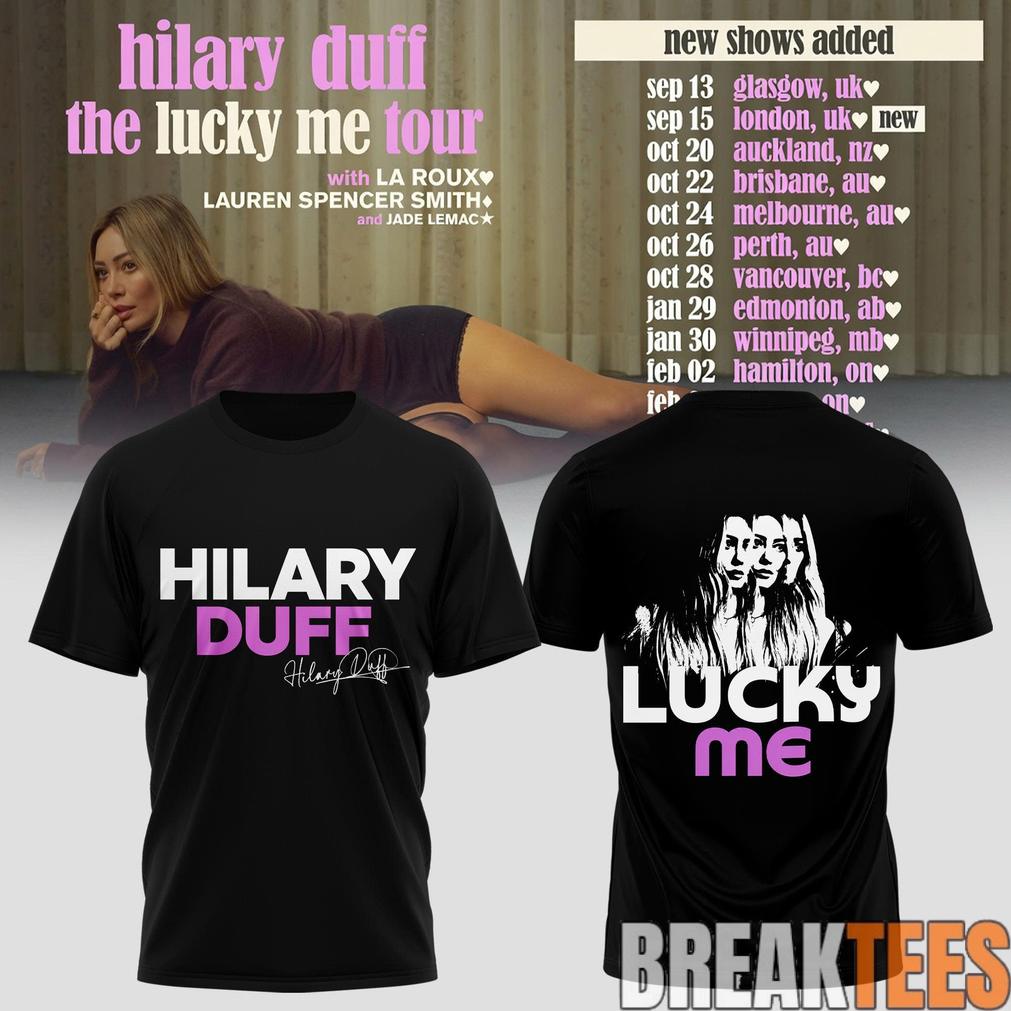 Hilary Duff The Lucky Me Tour Black Edition Tee Hilary Duff The Lucky Me Tour Black Edition Tee