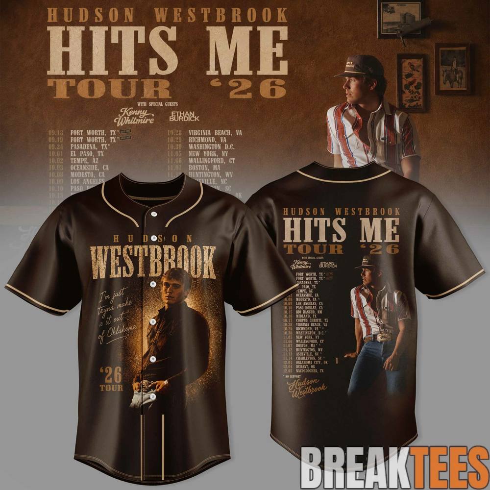 Hudson Westbrook ‘Hits Me Tour ’26’ Baseball Jersey Hudson Westbrook ‘Hits Me Tour ’26’ Baseball Jersey
