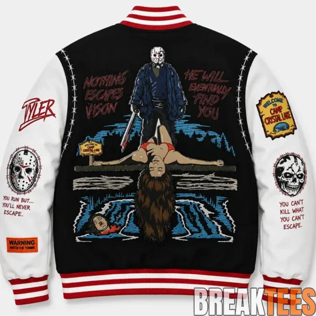 Jason Voorhees x Camp Crystal Lake Varsity Jacket Jason Voorhees x Camp Crystal Lake Varsity Jacket