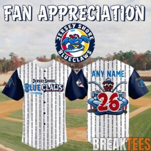 Jersey Shore BlueClaws x Fan Appreciation Typography 2026 Baseball Jersey