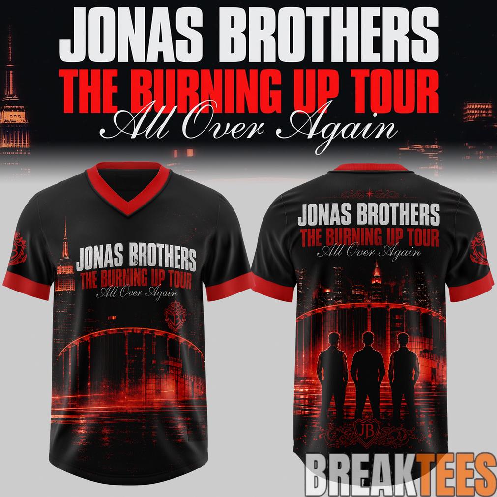 Jonas Brothers The Burning Up Tour All Over Again 2026 Edition Football Jersey Jonas Brothers The Burning Up Tour All Over Again 2026 Edition Football Jersey