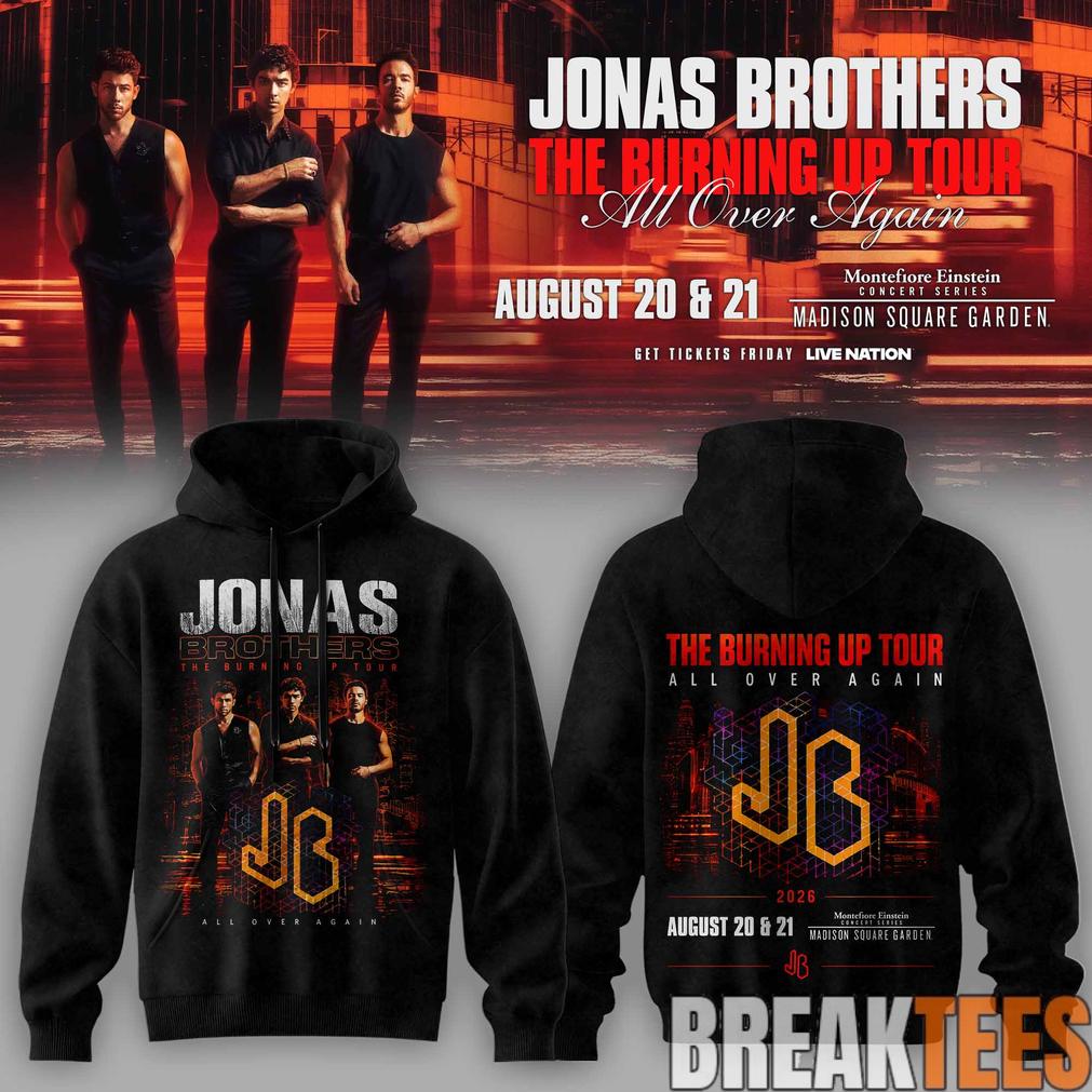 Jonas Brothers – The Burning Up Tour 2026 Limited Edition Hoodie Jonas Brothers – The Burning Up Tour 2026 Limited Edition Hoodie