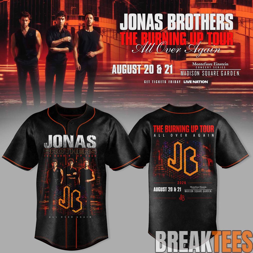 Jonas Brothers – The Burning Up Tour Baseball Jersey Jonas Brothers – The Burning Up Tour Baseball Jersey