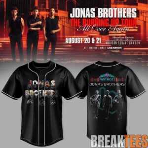Jonas Brothers – The Burning Up Tour Baseball Jersey 1 Jonas Brothers – The Burning Up Tour Baseball Jersey 1