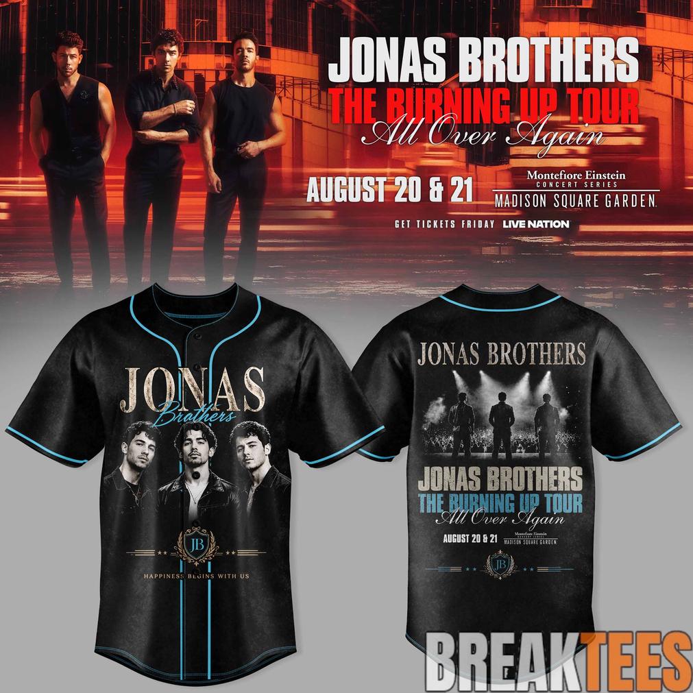 Jonas Brothers – The Burning Up Tour Baseball Jersey Jonas Brothers – The Burning Up Tour Baseball Jersey