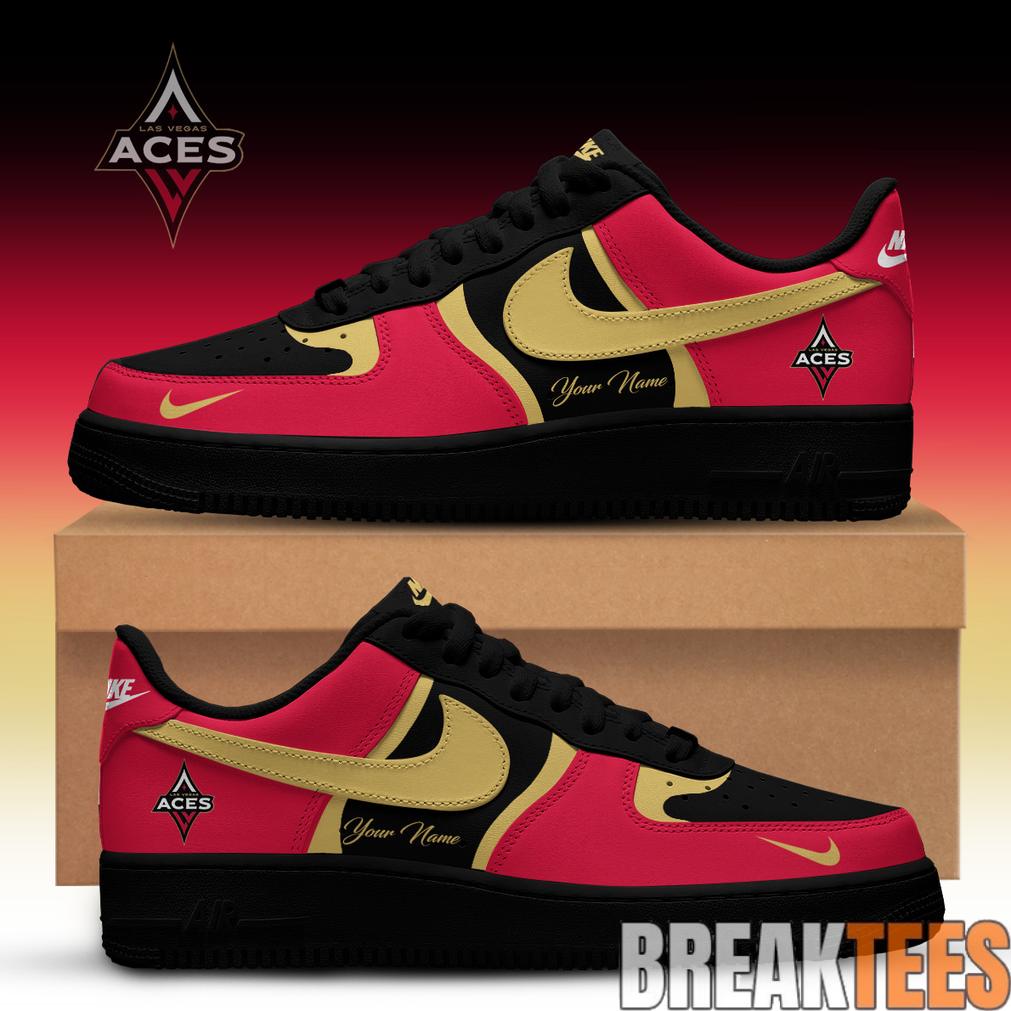 Las Vegas Aces x Back 2 Black Edition Air Force 1 Custom For Fans Las Vegas Aces x Back 2 Black Edition Air Force 1 Custom For Fans