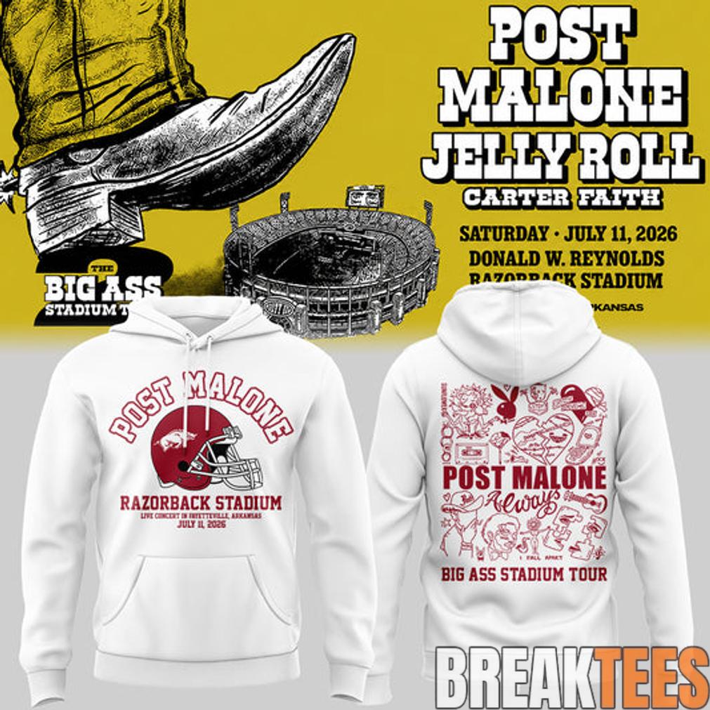 Post Malone Big Ass Stadium Tour At Razorback Stadium Limited Edition Hoodie Post Malone Big Ass Stadium Tour At Razorback Stadium Limited Edition Hoodie