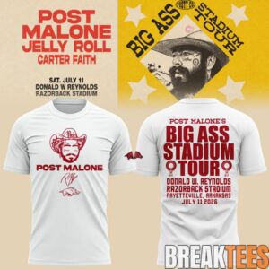 Post Malone Big Ass Stadium Tour At Razorback Stadium Limited Edition Shirt 2
